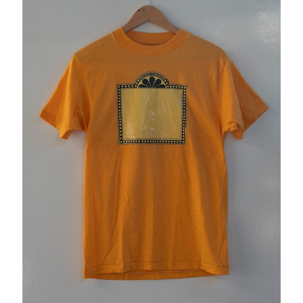 Vintage 70s / 80s Hanes Single Stitch Presto Chango T-Shirt Yellow Men's Size M - Picture 7 of 11